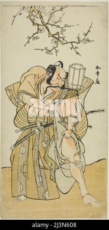 L'acteur Ichikawa Danzo IV comme Kamakura no Gongoro Kagemasa, dans la cinquième scène de la date de jeu Nishiki Tsui no Yumitori (Un dandyish Brocade: Adverse Warriors), a joué au théâtre Morita au onzième mois, 1778, Japon, c. 1778. Banque D'Images