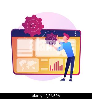 Analyses publicitaires sur Internet. SEO, marketing, infographies de rapports. Promotion numérique, publicité sur les réseaux sociaux. Promotion du contenu vidéo. iso vectoriel Illustration de Vecteur