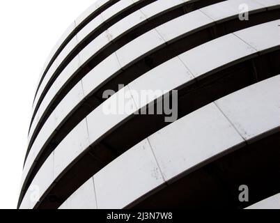 Abstraction des courbes pour le bâtiment moderne (noir et blanc à Naples) Banque D'Images