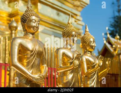 : Détails de Wat Phra que Doi Suthep à Chiang Mai. Ce temple bouddhiste fondé en 1383 est le plus célèbre de Chiang Mai. Banque D'Images