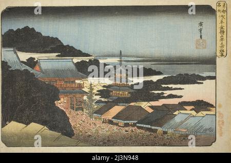 Foules à la foire de fin d'année au temple de Kinryuzan à Asakusa (Asakusa Kinryuzan toshi no ichi gunshu), de la série "lieux célèbres dans la capitale orientale (Toto meisho)", c. 1832/38. Banque D'Images