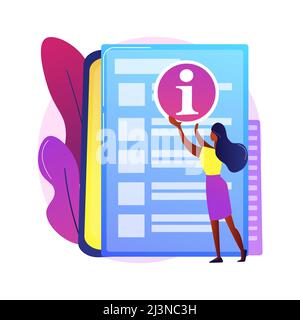 Illustration du vecteur de concept abstrait du guide du service clientèle. Didacticiel sur le service client, manuel de formation sur l'excellence, conseils aux employés, guide de mise en œuvre Illustration de Vecteur