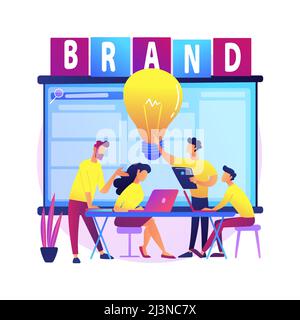 Illustration vectorielle abstraite de concept d'atelier de marque. Présentation de marque, atelier organisé par marque, événement de promotion marketing, placement de produit Illustration de Vecteur