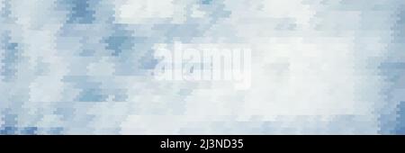 Motif abstrait en mosaïque géométrique gris bleuâtre. Arrière-plan graphique tramé en mosaïque Banque D'Images