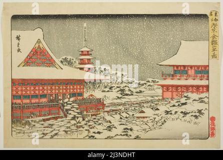 Foire de fin d'année au temple de Kinryuzan à Asakusa (Asakusa Kinryuzan toshi no ichi), de la série "lieux célèbres dans la capitale orientale (Toto meisho)", c. 1835/38. Banque D'Images