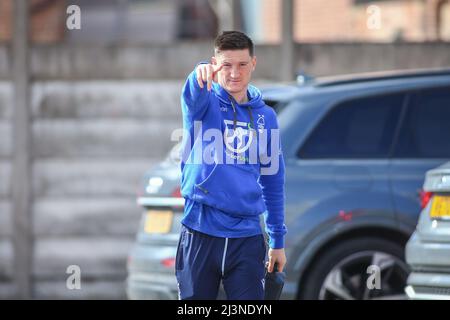 Nottingham, Royaume-Uni. 09th avril 2022. Joe Lolley #23 de la forêt de Nottingham arrive au City Ground. À Nottingham, Royaume-Uni, le 4/9/2022. (Photo de Ritchie Sumpter/News Images/Sipa USA) crédit: SIPA USA/Alay Live News Banque D'Images