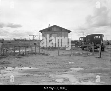 Shack dans « Little Oklahoma », Californie. Banque D'Images