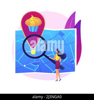 Le tourisme culinaire résumé concept illustration vectorielle. Tourisme gastronomique, expérience authentique, carte d'exploration, cuisine locale, festival de la gastronomie, épicerie Illustration de Vecteur