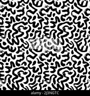 Motif sans coutures et boucles audacieuses dessinées à la main. Illustration de Vecteur