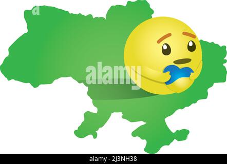 Arrêter la guerre en ukraine - réaction de hug sur la carte de l'Ukraine Illustration de Vecteur