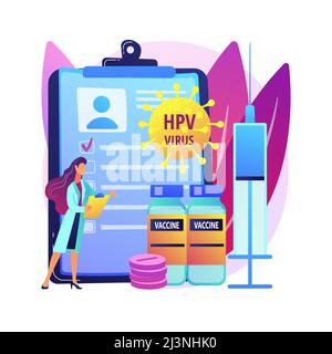 Illustration du vecteur de concept abstrait du traitement du papillomavirus humain. Le papillomavirus humain médicament, le traitement HPV, la réponse du système immunitaire, soulager s Illustration de Vecteur