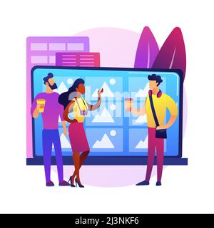 Illustration abstraite du vecteur de concept de la génération du millénaire. Génération y, médias numériques natifs et sociaux, communication en ligne, vivre avec les parents, développement de carrière Illustration de Vecteur