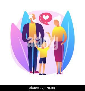 Illustration du vecteur de concept abstrait de tutelle. Garde d'enfants, autorité du tuteur légal, belle-mère, parent de famille d'accueil, avocat de famille, Illustration de Vecteur