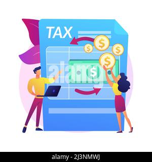 Documents fiscaux. Document de compte de résultat. Processus de transaction d'argent. Consultation de comptabilité. Processus comptable, paiement de facture, analyse financière Illustration de Vecteur