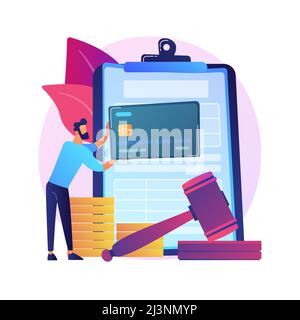 Illustration du vecteur de concept abstrait payer les pénalités. Intérêts sur retard de paiement, payer des pénalités en ligne, ne pas produire d'impôts, amende, responsabilité partagée individuelle Illustration de Vecteur