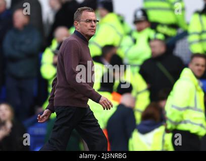 Liverpool, Royaume-Uni. 9th avril 2022. Ralf Rangnick, responsable de Manchester United après le match de la Premier League à Goodison Park, Liverpool. Le crédit photo doit être lu : Darren Staples / Sportimage Banque D'Images