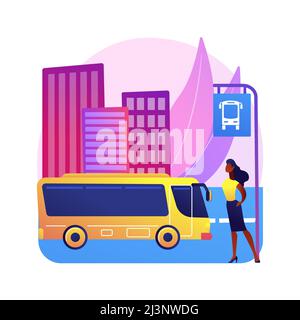 Illustration du vecteur de concept abstrait des transports publics. Transport urbain, accès public, système d'autobus régional, réseau de transport de pays, acheter un billet Illustration de Vecteur