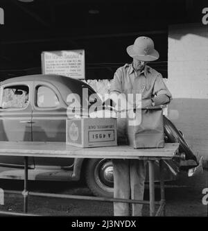 Inspecteur de quarantaine végétale de l'État de Californie examinant les bagages pour les insectes nuisibles. Arizona. Banque D'Images