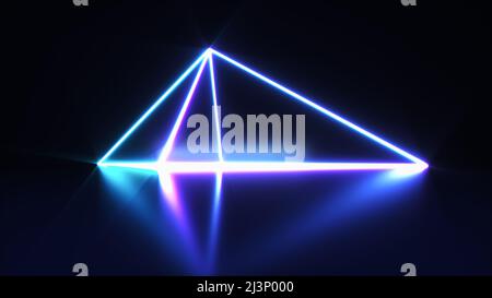 une pyramide lumineuse au néon (rendu 3d) Banque D'Images