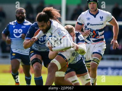 Les ours de Bristol que Chris Vui a affronté lors de la coupe des champions de Heineken Round de 16 1st jambes de match au stade AJ Bell, Salford. Date de la photo: Samedi 9 avril 2022. Banque D'Images