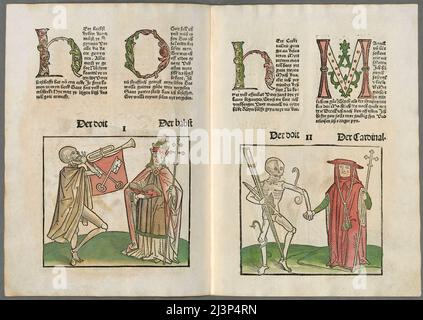 The Middle Rhenish Totentanz, Dance of Death, publié par Heinrich Knoblochtzer, c. 1450 Banque D'Images