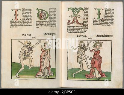 The Middle Rhenish Totentanz, Dance of Death, publié par Heinrich Knoblochtzer, c. 1450 Banque D'Images