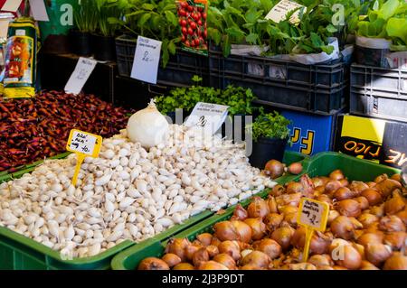 Marché fermier à Brno, République tchèque. Banque D'Images