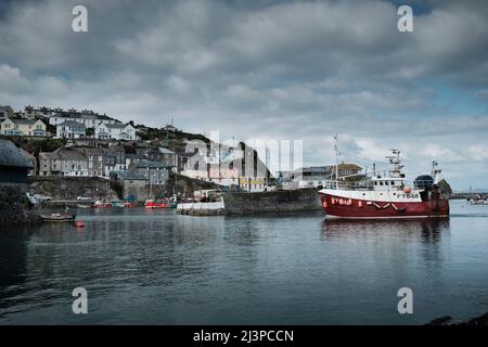 Flotte de pêche britannique, bateau de pêche FY848 Retour à mevagissey Harbour, Cornwallfishing Industry uk Banque D'Images