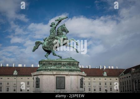 Statue d'Archiduke Charles à Heldenplatz - Vienne, Autriche Banque D'Images