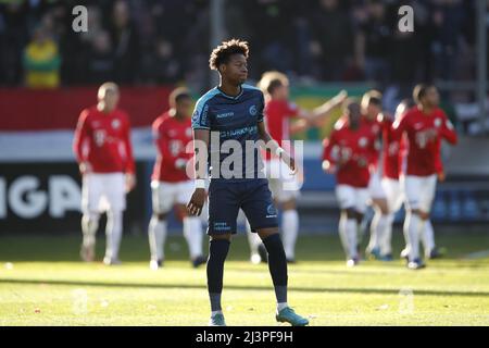 UTRECHT - Tijjani Noslin de Fortuna Sittard lors du match néerlandais Eredivisie entre le FC Utrecht et Fortuna Sittard au Stadion Galgenwaard le 9 avril 2022 à Utrecht, pays-Bas. ANP BART STOUTJEDIJK Banque D'Images