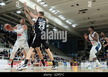 BLM Group Arena, Trento, Italie, 09 avril 2022, Alessandro Gentile - Happy Casa Brindisi pendant Dolomiti Energia Trentino vs Happy Casa Brindisi - Championnat italien de basket-ball De série Banque D'Images