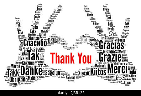 Merci illustration nuage de mots dans différentes langues Banque D'Images