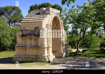 Vestiges romains anciens à Saint-Rémy de Provence. Banque D'Images