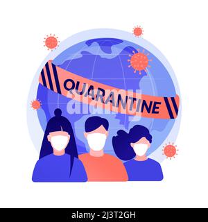 Illustration du vecteur de concept abstrait de quarantaine. Auto-quarantaine, isolement en cas de pandémie, éclosion de coronavirus, séjour à la maison, méfait strict du gouvernement Illustration de Vecteur