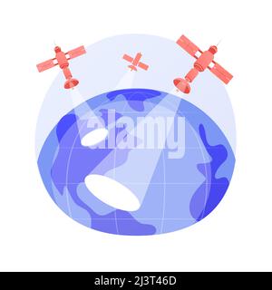 Observation de la Terre concept abstrait illustration vectorielle. Génie spatial, science planétaire, service satellite, géoinformation, observation de la Terre appliquée Illustration de Vecteur