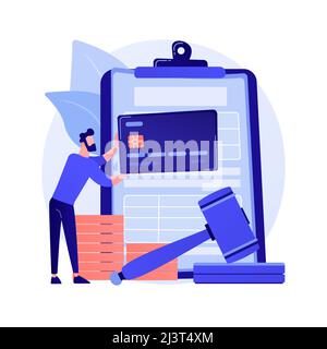 Illustration du vecteur de concept abstrait payer les pénalités. Intérêts sur retard de paiement, payer des pénalités en ligne, ne pas produire d'impôts, amende, responsabilité partagée individuelle Illustration de Vecteur