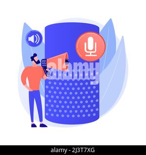Illustration du vecteur de concept abstrait Voice Control. Système de commande vocale, fonction d'accessibilité, technologie de reconnaissance vocale, dispositif mains libres Illustration de Vecteur