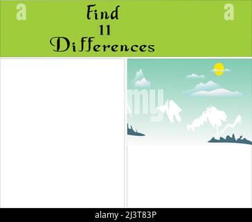 Trouvez différences activités pour enfants vecteur de jeu éducatif art Illustration de Vecteur