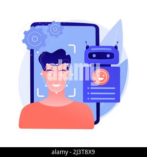 Calcul affectif illustration du vecteur de concept abstrait. Reconnaître l'état émotionnel de l'utilisateur, l'interaction homme-ordinateur, les données de processus, la parole et les gestes Illustration de Vecteur