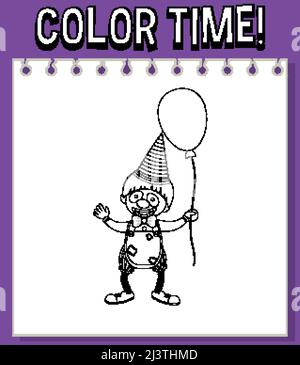 Modèle de feuilles de calcul avec temps de couleur ! illustration de texte Illustration de Vecteur