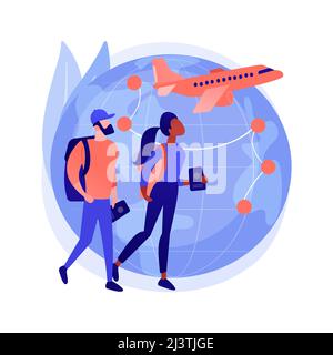 Illustration du vecteur de concept abstrait Global Voyager. Assurance mondiale, voyage dans le monde, tourisme international, agence de voyage, vacances-travail, luxe va Illustration de Vecteur