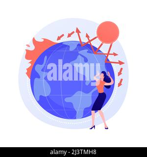 Illustration vectorielle abstraite de concept d'effet de serre. Réchauffement climatique, cause du changement climatique, augmentation des émissions de co2, effet global, gaz à effet de serre, air po Illustration de Vecteur