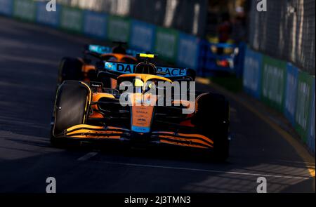04 NORRIS Lando (gbr), McLaren F1 Team MCL36, action pendant le Grand Prix d'Australie de Formule 1 Heineken 2022, 3rd tour du Championnat du monde de Formule 1 de la FIA 2022, sur le circuit Albert Park, du 8 au 10 avril 2022 à Melbourne, Australie - photo DPPI Banque D'Images