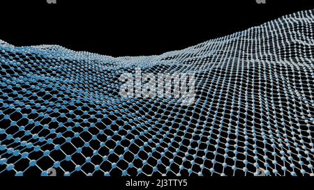 Abstraction .Design. La fine grille jaune et bleue se déplace et effectue des mouvements de haut en bas Banque D'Images