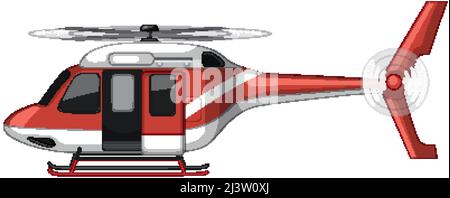 Hélicoptère d'urgence sur fond blanc Illustration de Vecteur