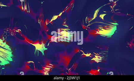 Taches dans l'animation. Mouvement. Trois d où différentes nuances de couleurs telles que le violet , le vert, le rouge, le foncé se déplacent comme un dessin. Banque D'Images