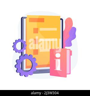 Illustration du vecteur de concept abstrait du guide du service clientèle. Didacticiel sur le service client, manuel de formation sur l'excellence, conseils aux employés, guide de mise en œuvre Illustration de Vecteur