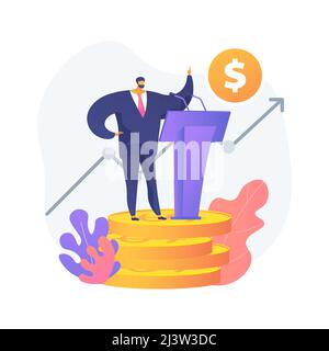 Illustration vectorielle abstraite du concept des dépenses publiques. Dépenses Budget du pays, liste des dépenses du gouvernement, consommation du secteur public, dôme brut Illustration de Vecteur