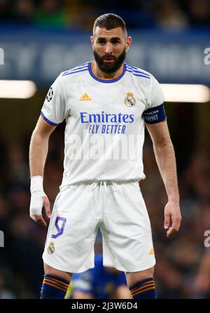 LONDRES, Royaume-Uni, AVRIL 06 : lors du quart de finale de la Ligue des champions entre Chelsea et le Real Madrid au stade Stamford Bridge, Londres, le 06th avril Banque D'Images
