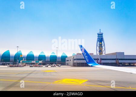 Vue sur le terminal de l'aéroport international de Dubaï 3.le terminal 3 de l'aéroport de Dubaï est l'un des aérogares les plus grands du monde, Banque D'Images